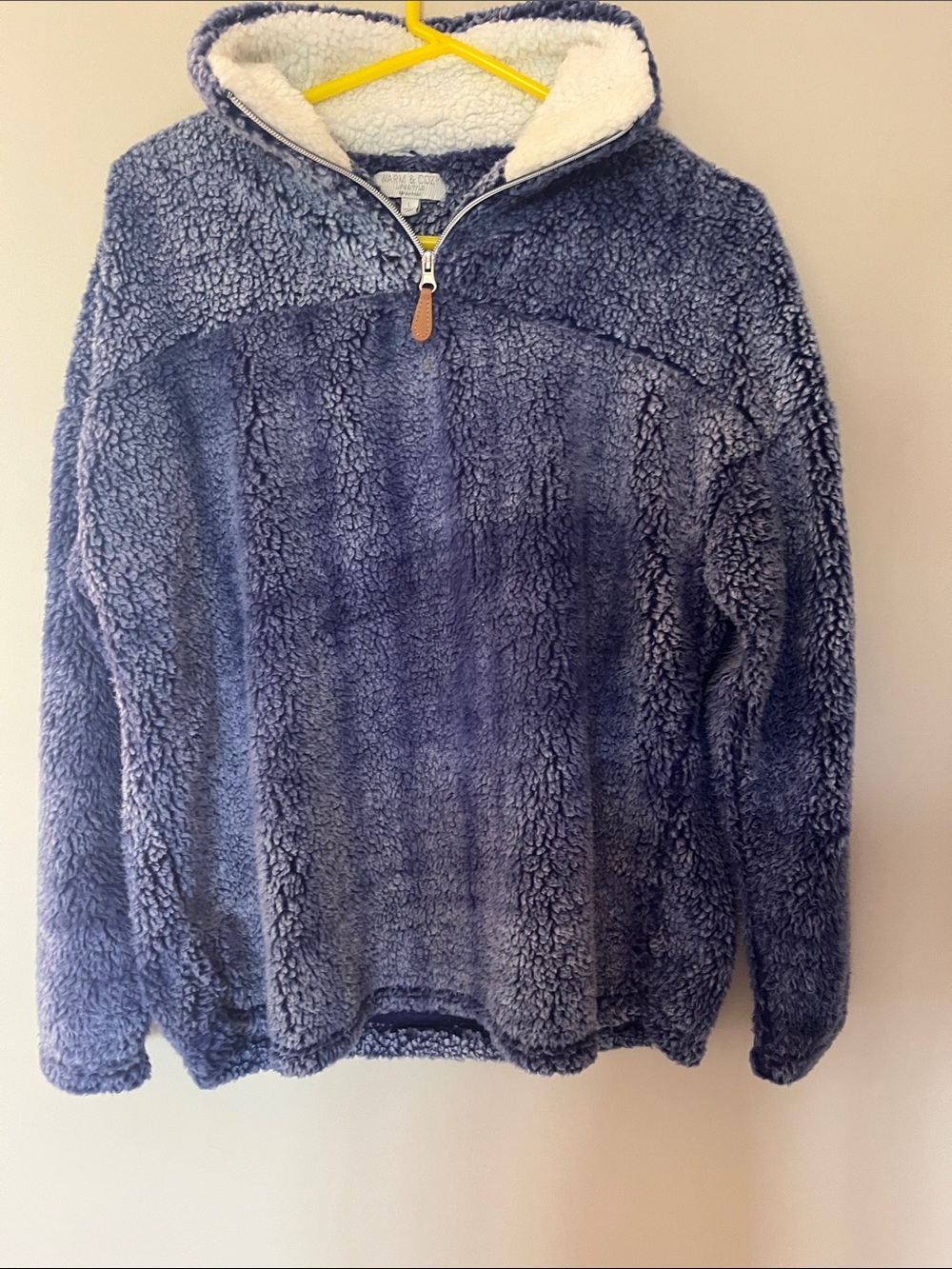 Cozy Half-Zip Sherpa Pullover - Blue